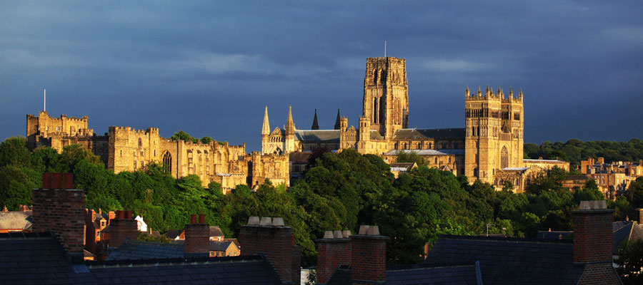 "The famous Durham Skyline as seen from the train"